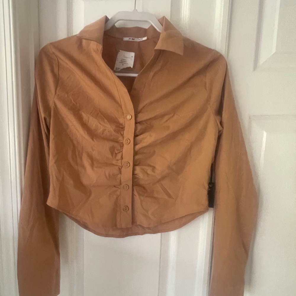 Brown Business Casual Blouse